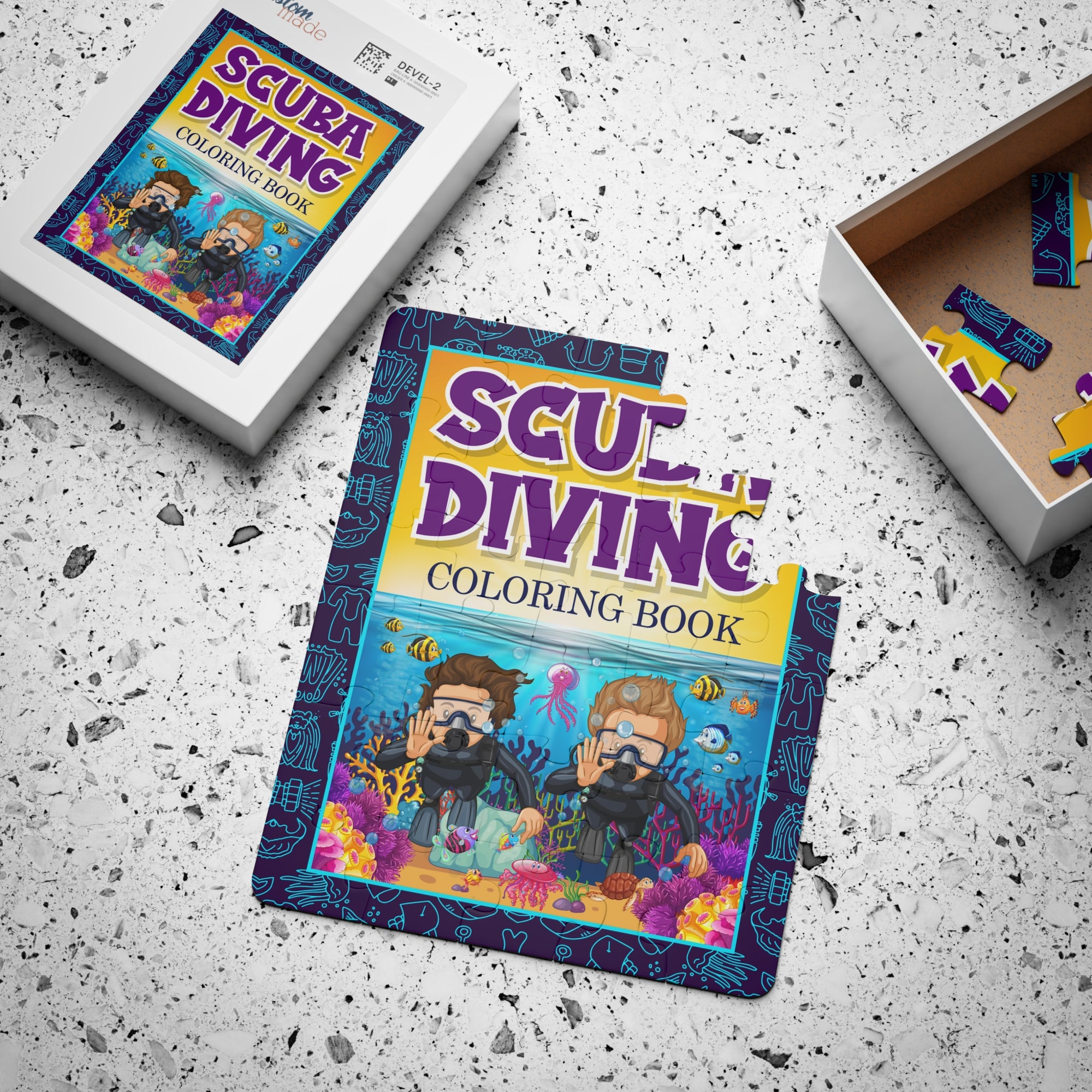 Scuba Diving Coloring Book Jigsaw Puzzle, 30-Piece, Excellent Christmas Gift, Birthday, Summer Or Easter Holiday Gift For Kids Ages 4-8