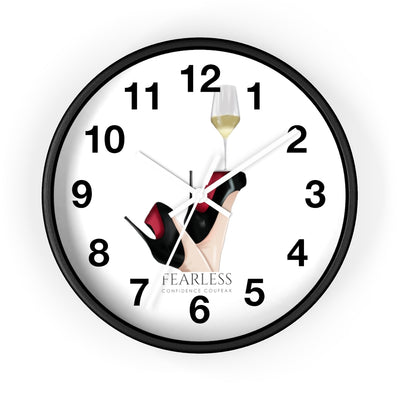 Fearless Confidence Coufeaux Wine Glass High Heels  Wall clock - Fearless Confidence Coufeax™