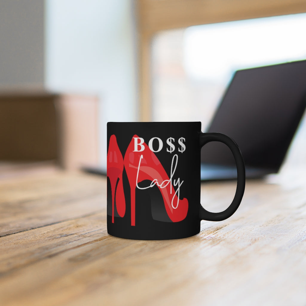 Boss Lady Black mug 11oz - Fearless Confidence Coufeax™
