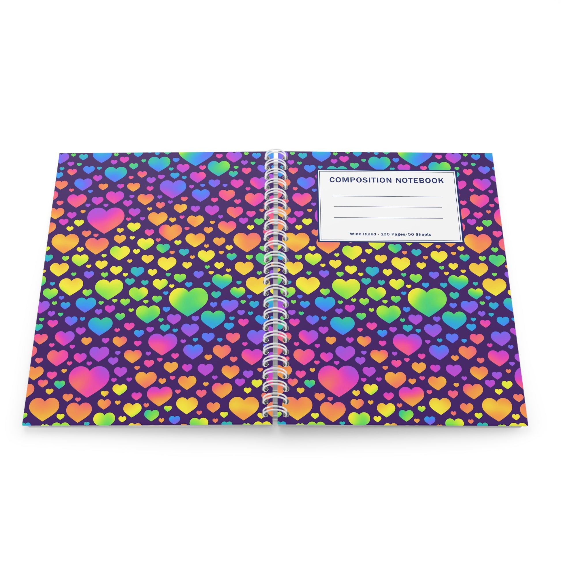 Rainbow Hearts Spiral Notebook - Fearless Confidence Coufeax™