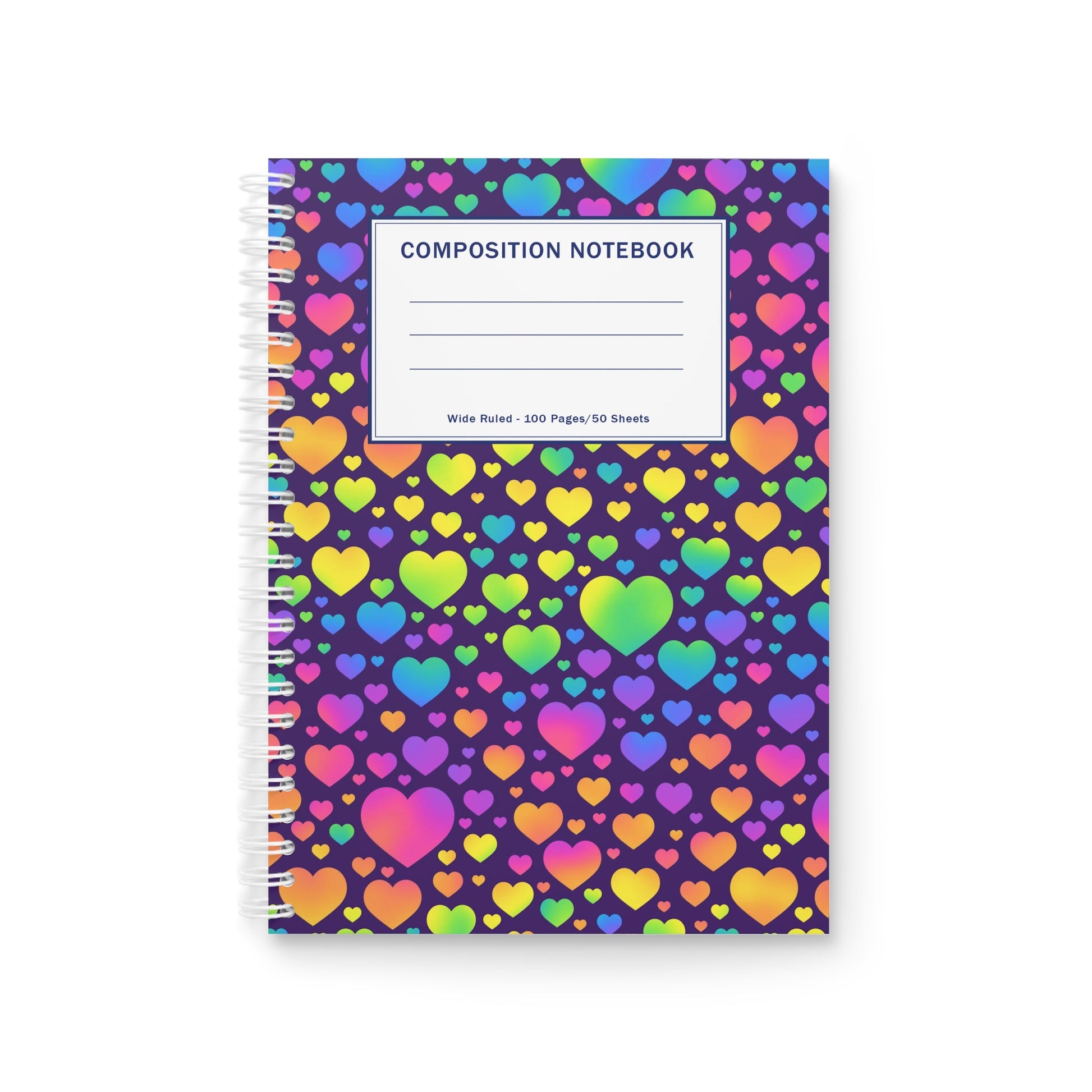 Rainbow Hearts Spiral Notebook - Fearless Confidence Coufeax™