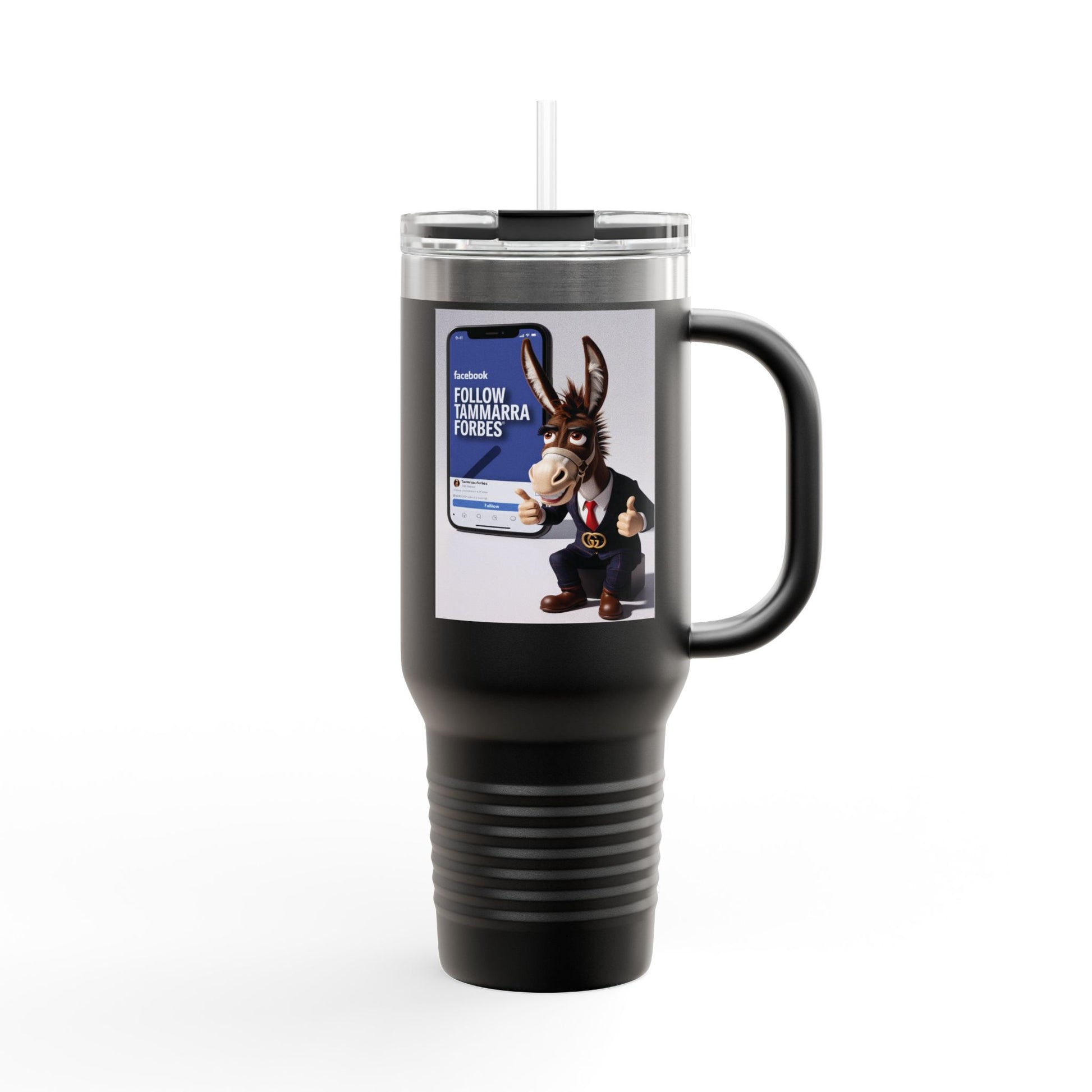 🔥 Tyrone™ 40 oz Travel Mug – "Who Gon Spill Me, Boo?" Edition, Insulated 40oz - Fearless Confidence Coufeax™