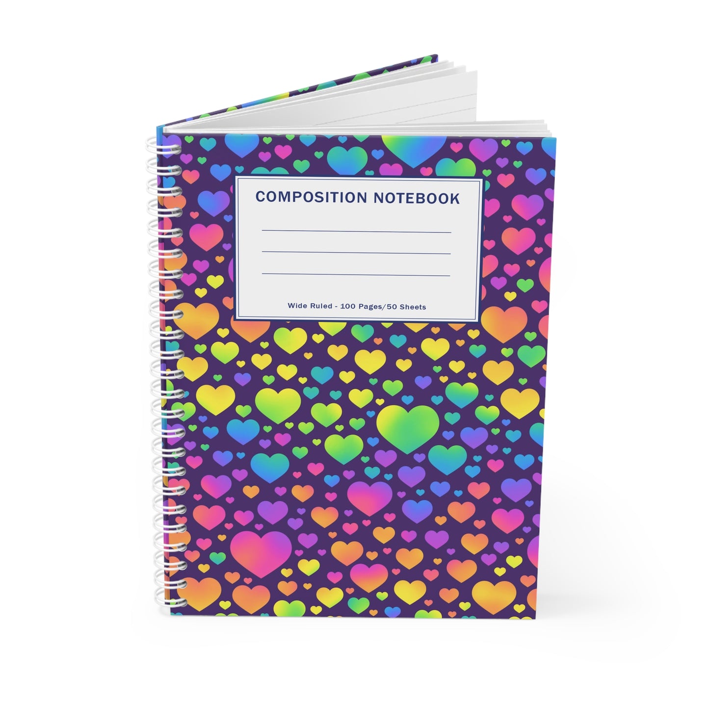 Rainbow Hearts Spiral Notebook - Fearless Confidence Coufeax™