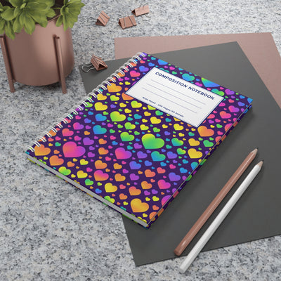 Rainbow Hearts Spiral Notebook - Fearless Confidence Coufeax™