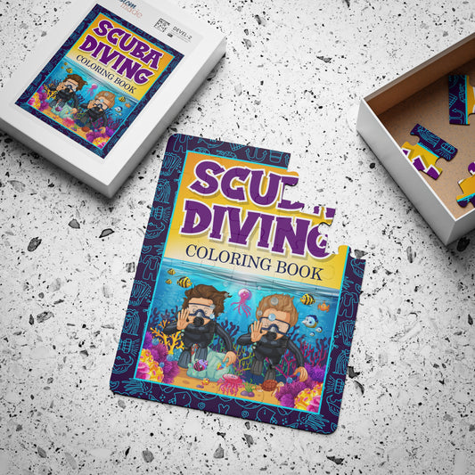 Scuba Diving Coloring Book Jigsaw Puzzle, 30-Piece, Excellent Christmas Gift, Birthday, Summer Or Easter Holiday Gift For Kids Ages 4-8 - Fearless Confidence Coufeax™