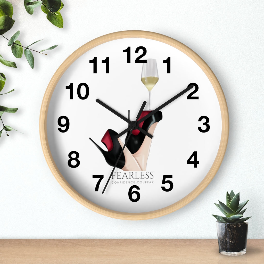 Fearless Confidence Coufeaux Wine Glass High Heels  Wall clock - Fearless Confidence Coufeax™