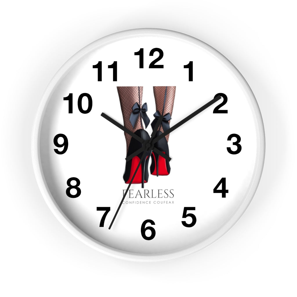 Fearless Confidence Coufeaux Red Bottoms & Bow Wall clock - Fearless Confidence Coufeax™