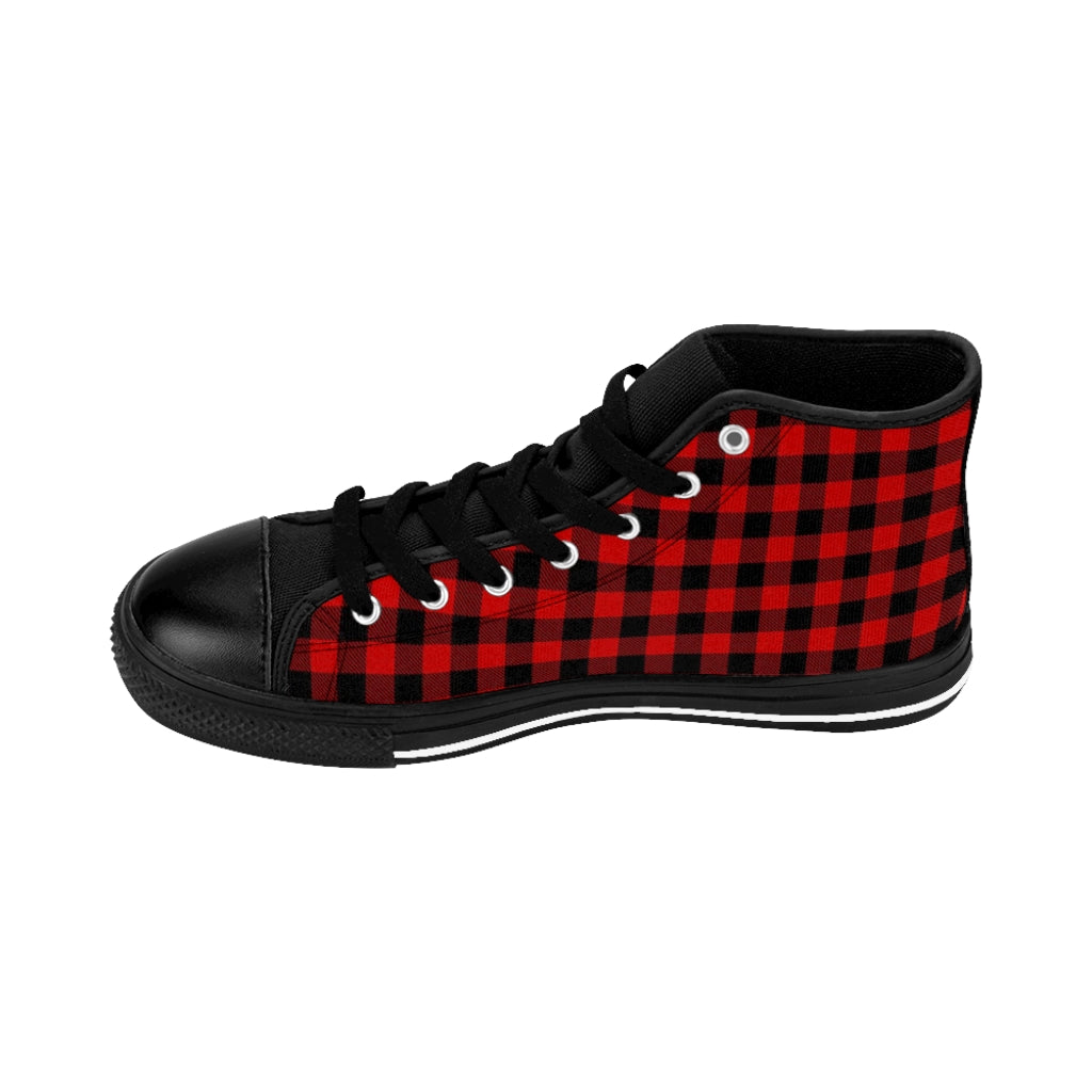 Unicorn & Buffalo Plaid Women's High-top Sneakers - Fearless Confidence Coufeax™