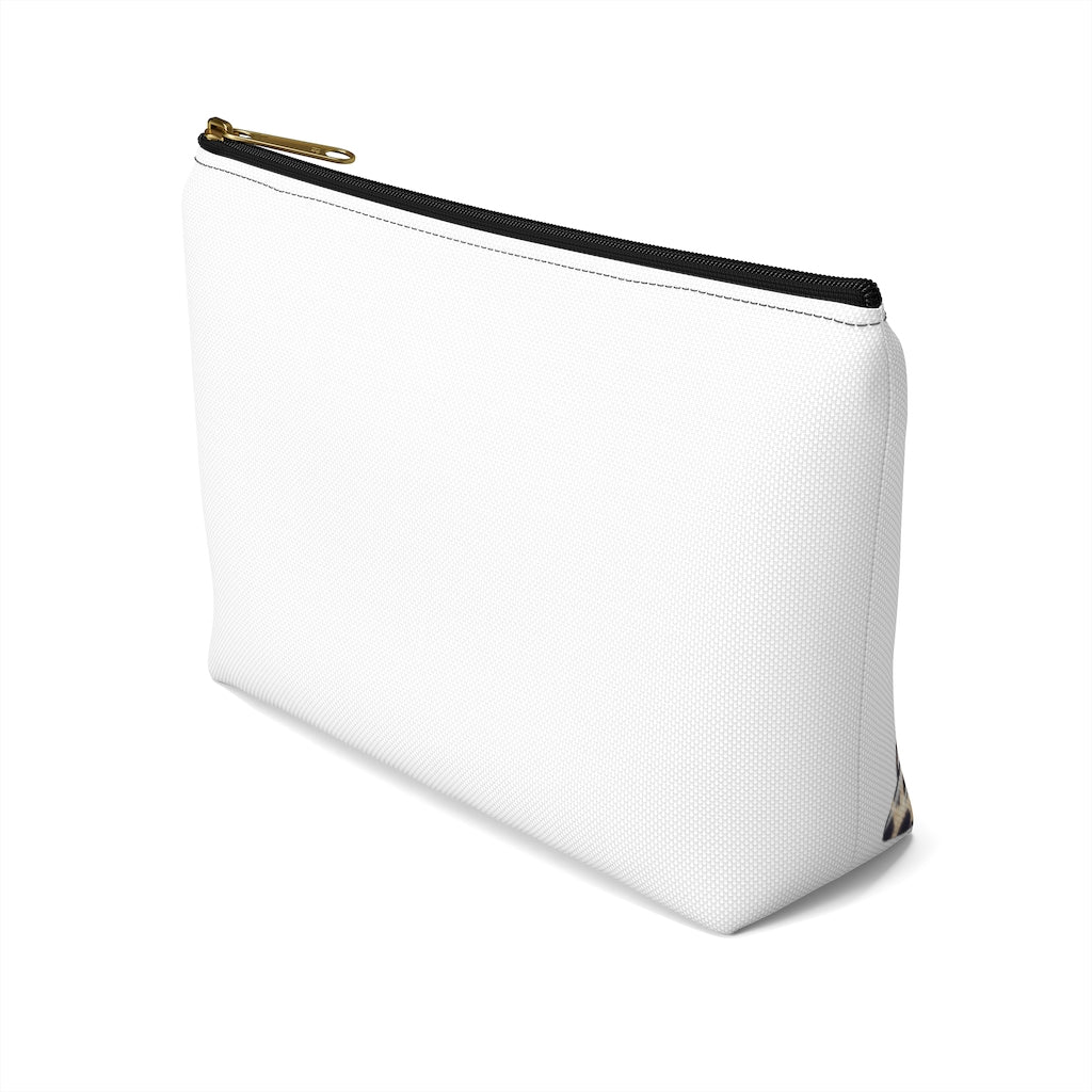 White & Gold Boss Lady  Makeup & Accessory Pouch w T-bottom - Fearless Confidence Coufeax™