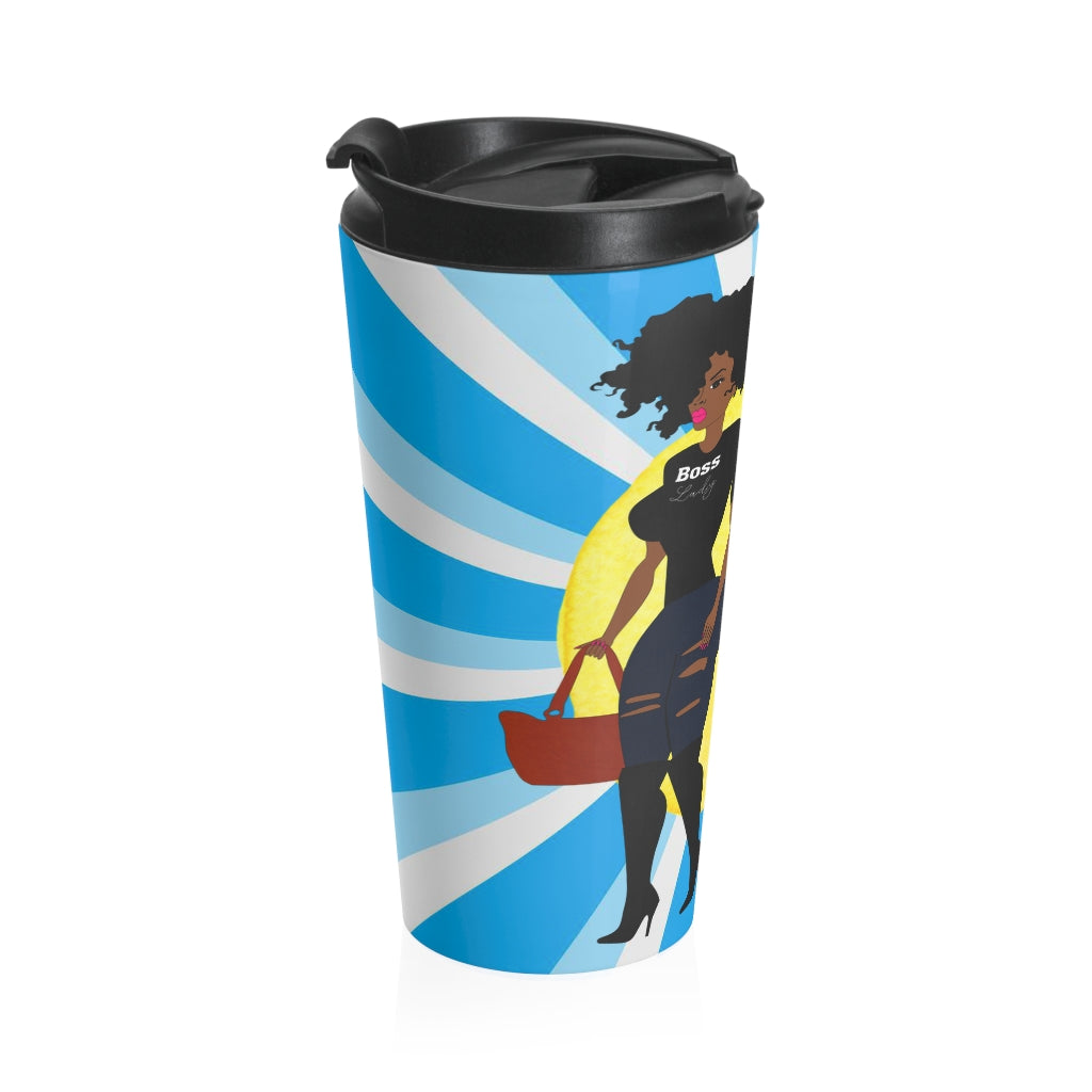 Girl Boss Hustle GRACEBAY BEACH  TURQUOISE Stainless Steel Travel Mug - Fearless Confidence Coufeax™