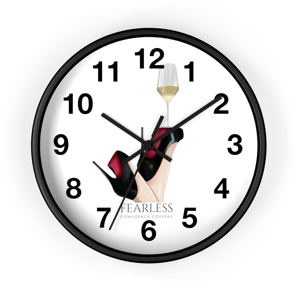 Fearless Confidence Coufeaux Wine Glass High Heels  Wall clock - Fearless Confidence Coufeax™