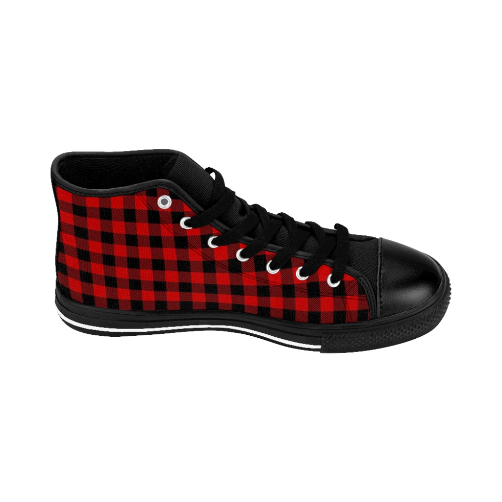 Unicorn & Buffalo Plaid Women's High-top Sneakers - Fearless Confidence Coufeax™