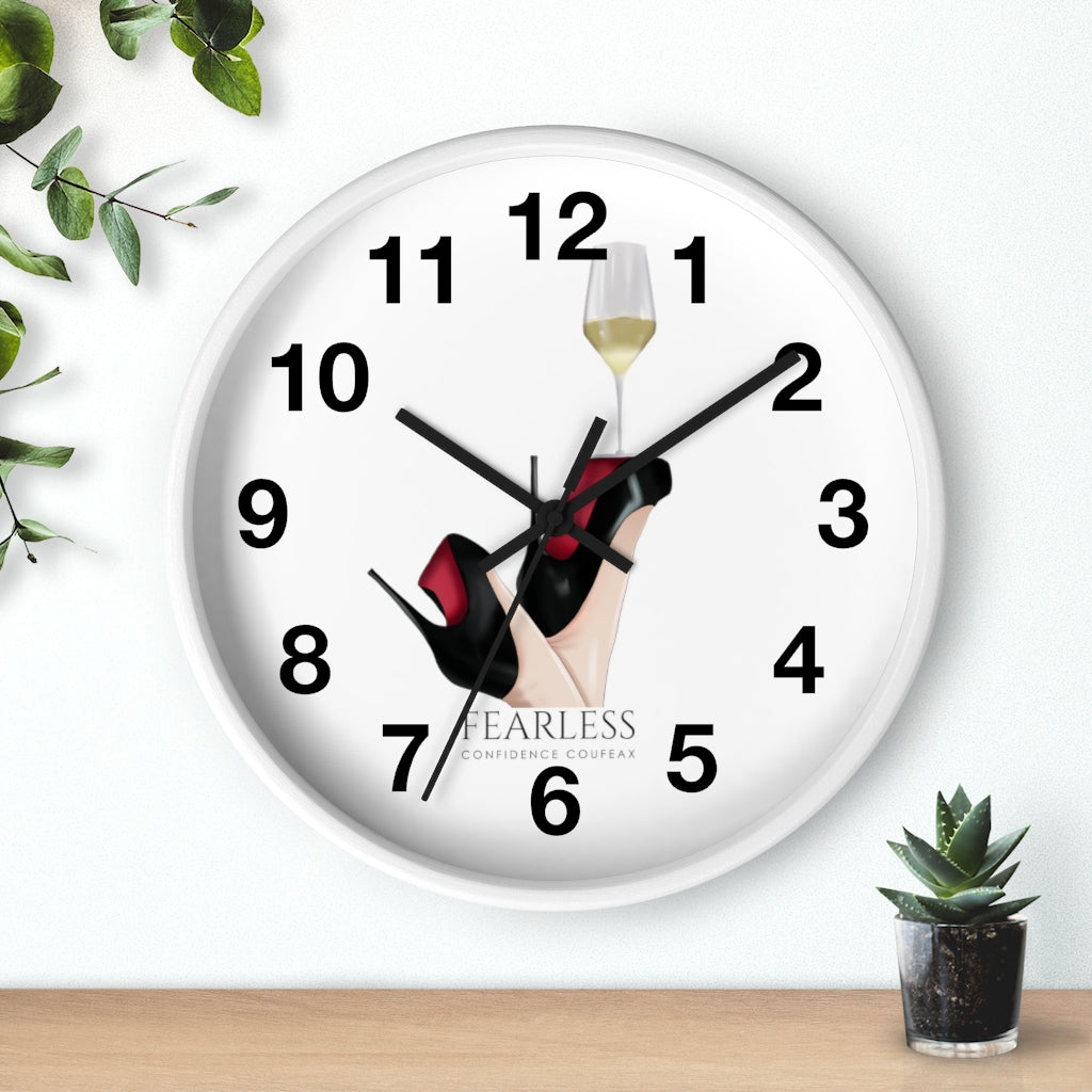 Fearless Confidence Coufeaux Wine Glass High Heels  Wall clock - Fearless Confidence Coufeax™