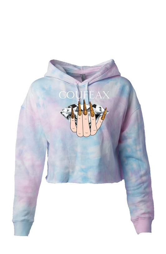 Coufeax Diamond Hand Tie Dye Crop Top
