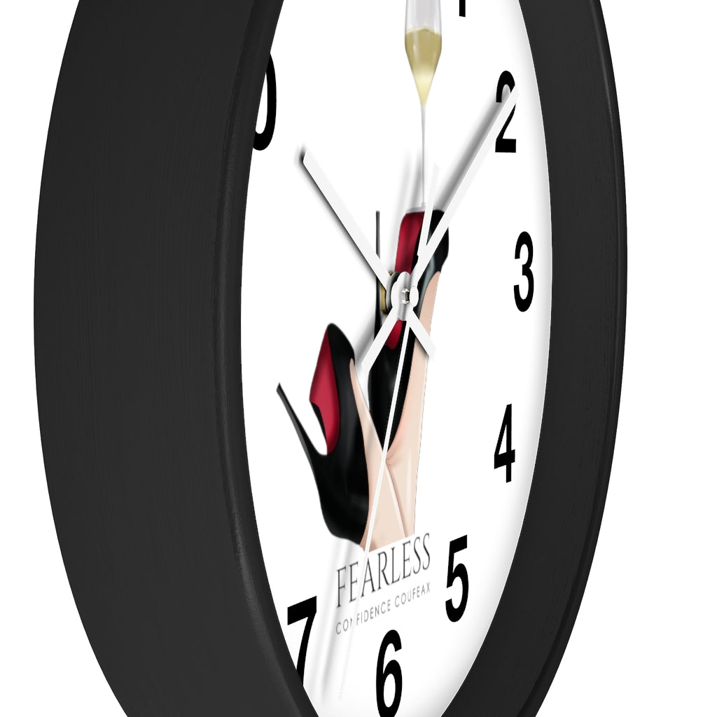 Fearless Confidence Coufeaux Wine Glass High Heels  Wall clock - Fearless Confidence Coufeax™