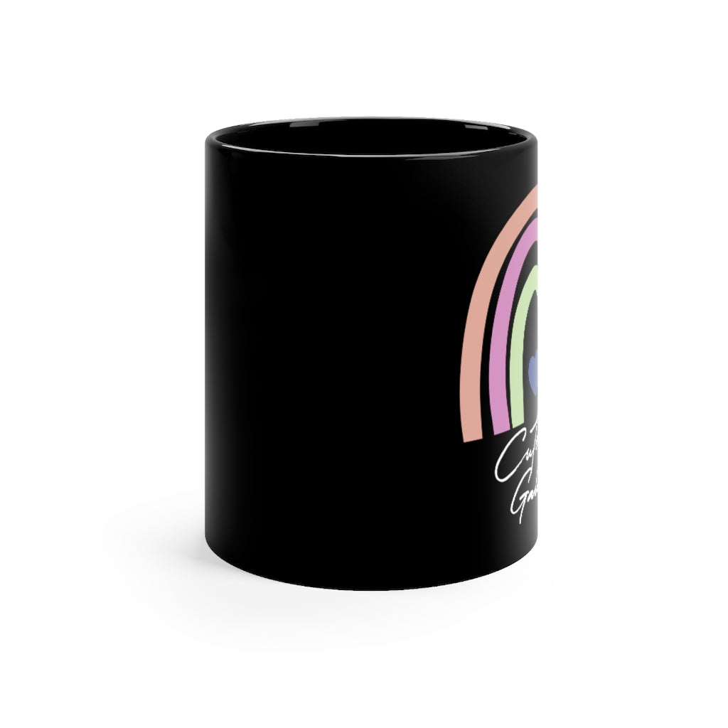 Cuteness Galore Rainbow of Hope Black mug 11oz - Fearless Confidence Coufeax™