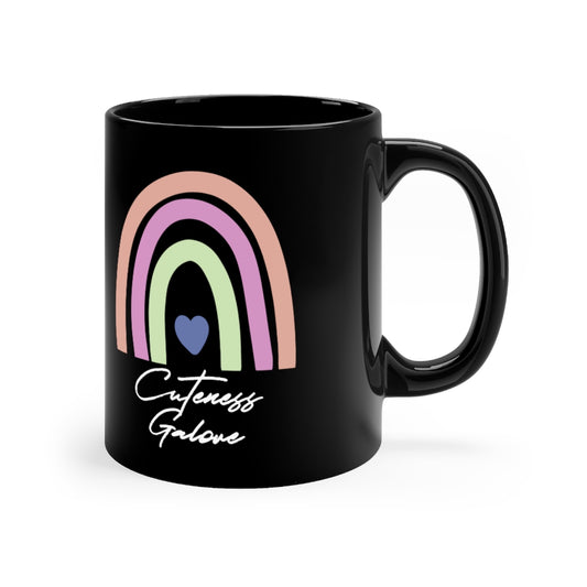 Cuteness Galore Rainbow of Hope Black mug 11oz - Fearless Confidence Coufeax™