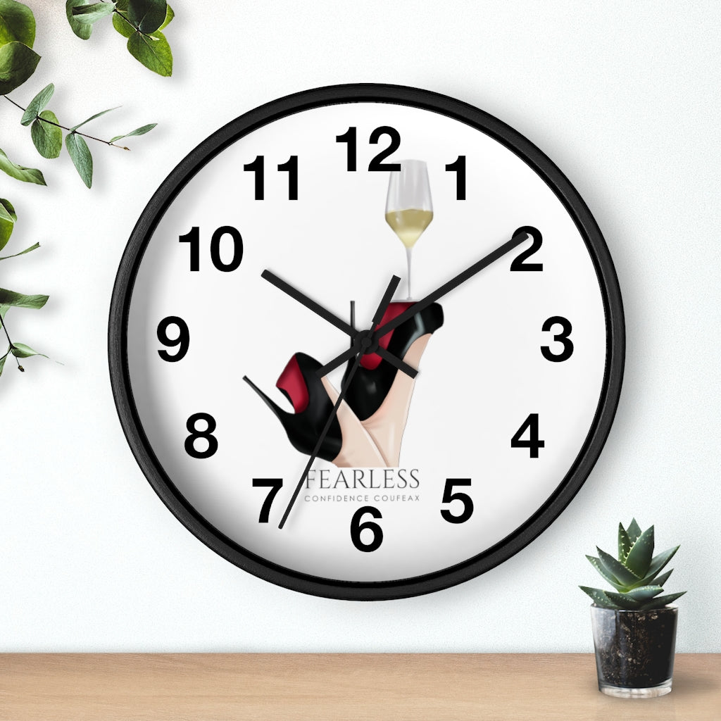 Fearless Confidence Coufeaux Wine Glass High Heels  Wall clock - Fearless Confidence Coufeax™