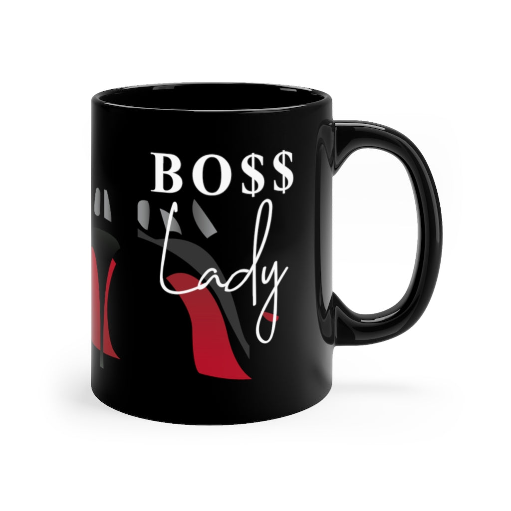 Boss Lady Black mug 11oz - Fearless Confidence Coufeax™