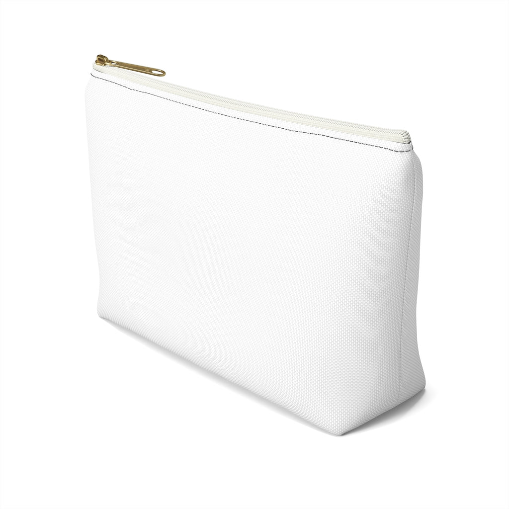 White & Gold Boss Lady  Makeup & Accessory Pouch w T-bottom - Fearless Confidence Coufeax™