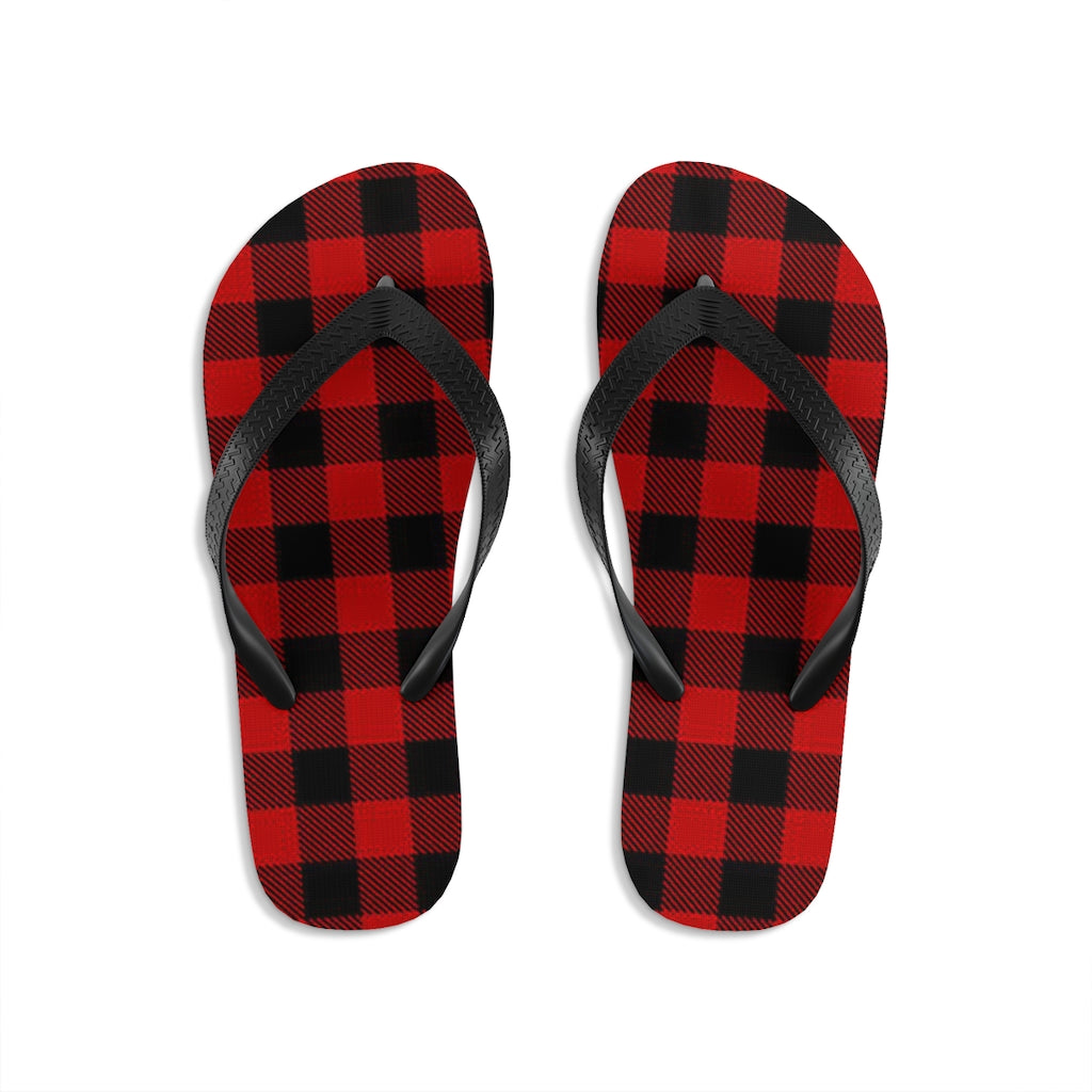 Buffalo Plaid Unisex Flip-Flops - Fearless Confidence Coufeax™