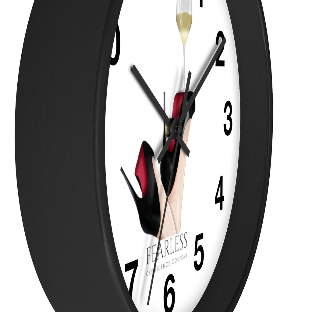 Fearless Confidence Coufeaux Wine Glass High Heels  Wall clock - Fearless Confidence Coufeax™