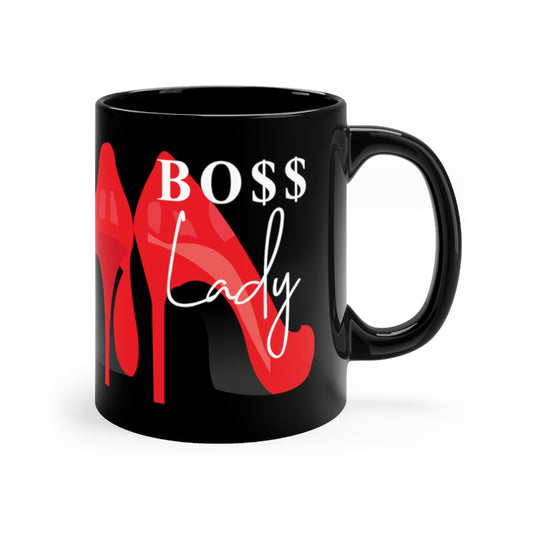 Boss Lady Black mug 11oz - Fearless Confidence Coufeax™