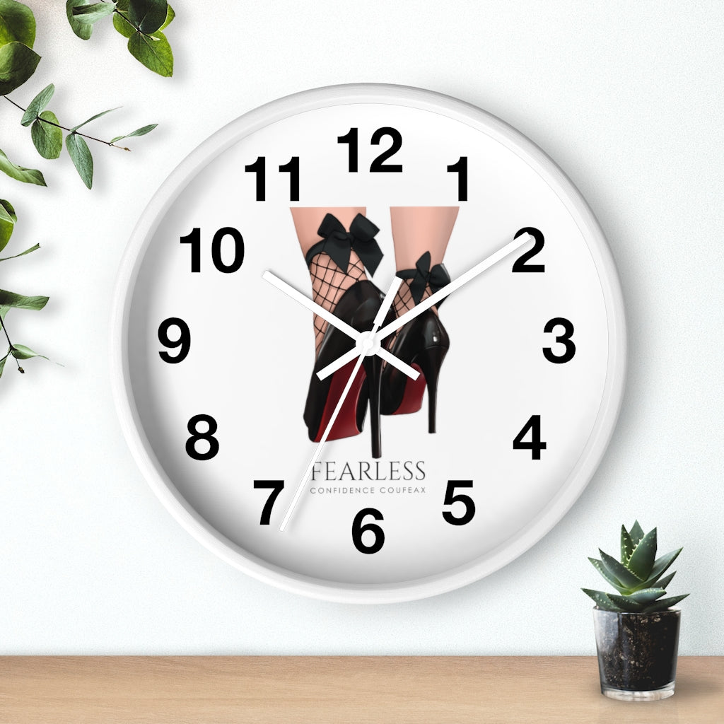 Fearless Confidence Coufeaux Heels & Stockings & Bow Wall clock - Fearless Confidence Coufeax™