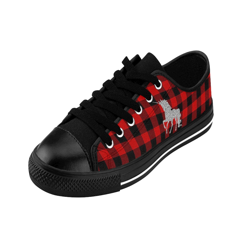 Unicorn/Buffalo Plaid Women's Sneakers - Fearless Confidence Coufeax™