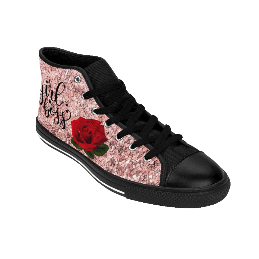 Girlboss & Roses Women's High-top Sneakers - Fearless Confidence Coufeax™