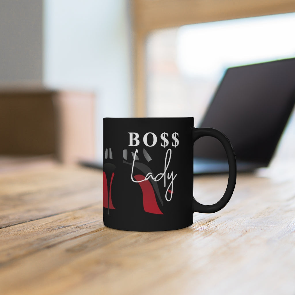 Boss Lady Black mug 11oz - Fearless Confidence Coufeax™