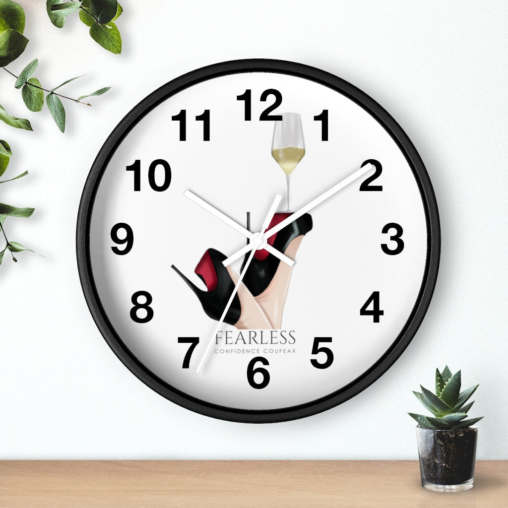 Fearless Confidence Coufeaux Wine Glass High Heels  Wall clock - Fearless Confidence Coufeax™