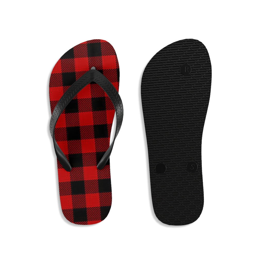 Buffalo Plaid Unisex Flip-Flops - Fearless Confidence Coufeax™