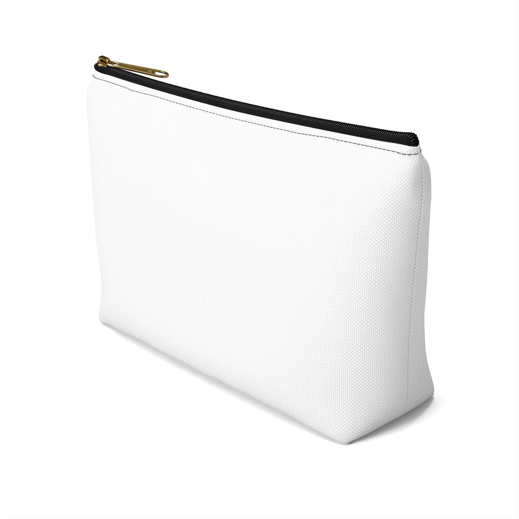 White & Gold Boss Lady  Makeup & Accessory Pouch w T-bottom - Fearless Confidence Coufeax™