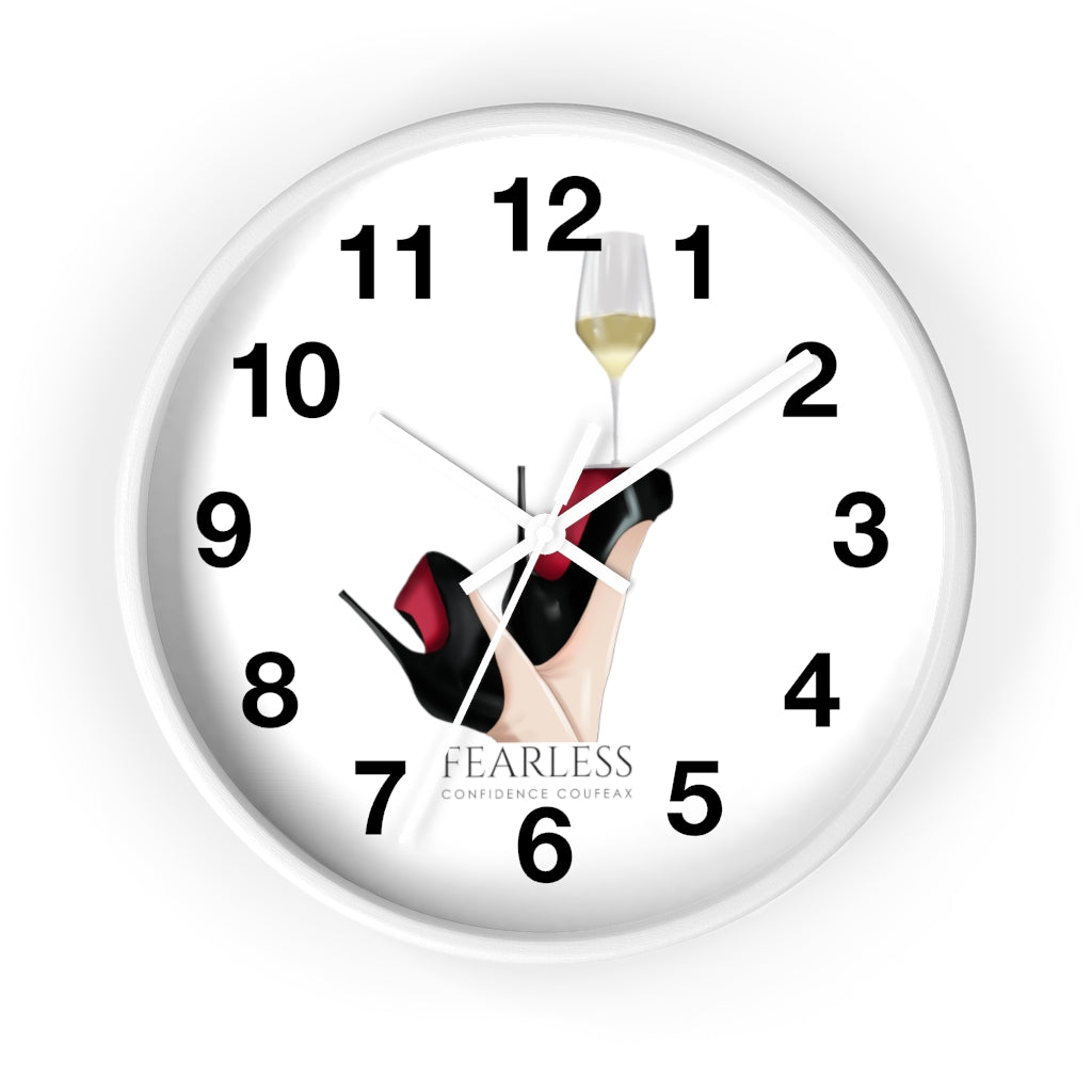 Fearless Confidence Coufeaux Wine Glass High Heels  Wall clock - Fearless Confidence Coufeax™