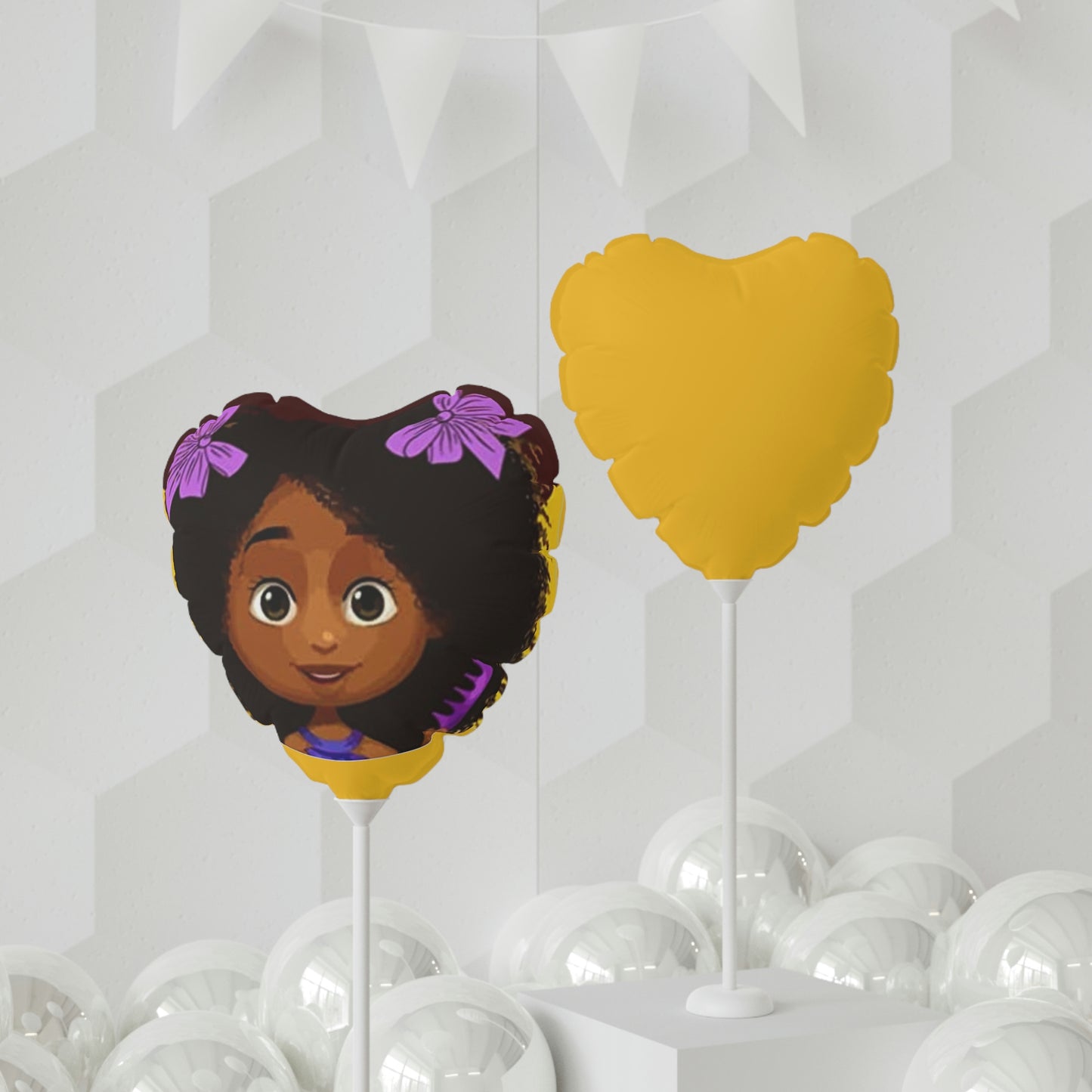 Black Hair Party Balloon Heart-shaped, 11" Fun Party Decor - Fearless Confidence Coufeax™