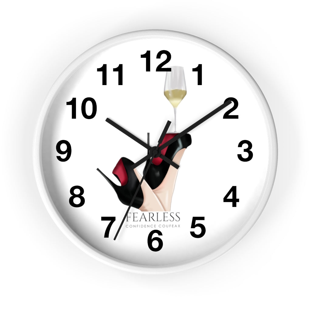 Fearless Confidence Coufeaux Wine Glass High Heels  Wall clock - Fearless Confidence Coufeax™