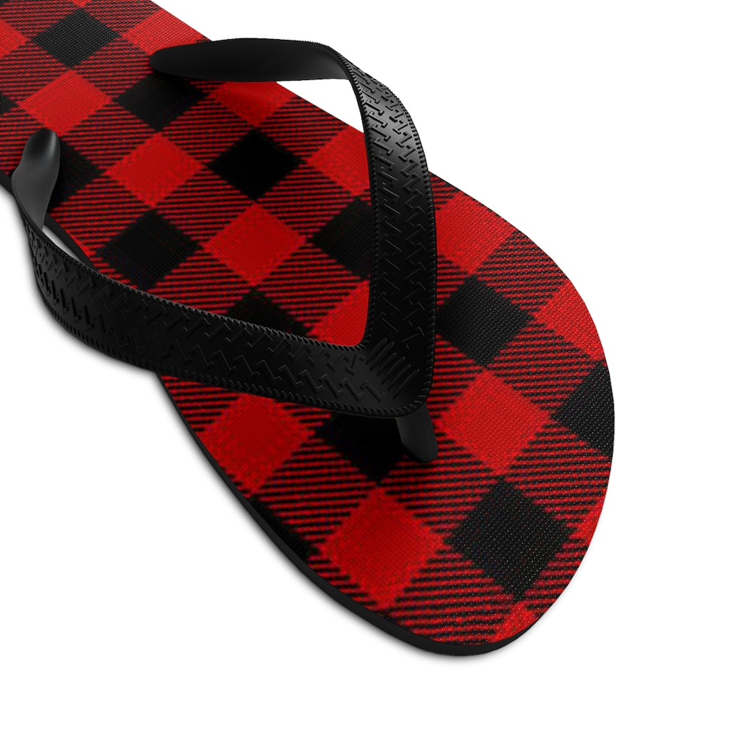 Buffalo Plaid Unisex Flip-Flops - Fearless Confidence Coufeax™