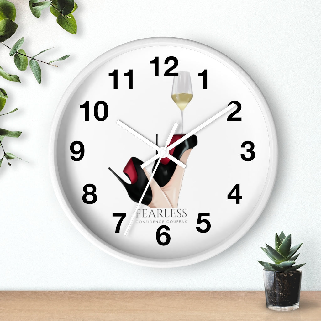 Fearless Confidence Coufeaux Wine Glass High Heels  Wall clock - Fearless Confidence Coufeax™