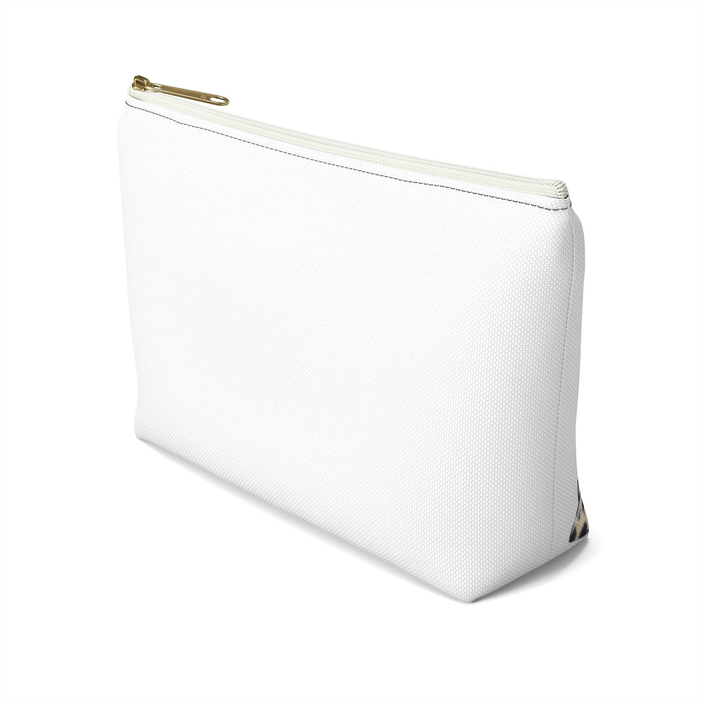 White & Gold Boss Lady  Makeup & Accessory Pouch w T-bottom - Fearless Confidence Coufeax™