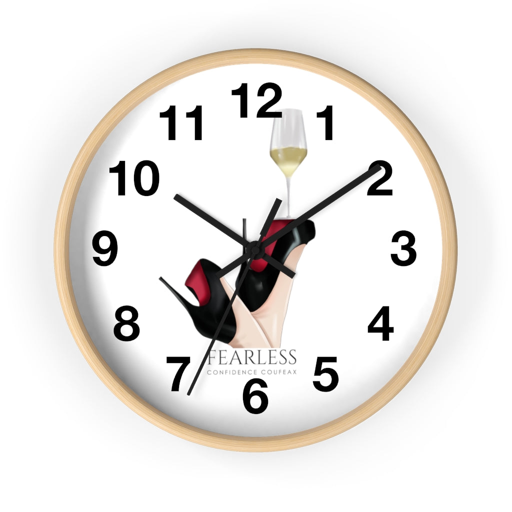 Fearless Confidence Coufeaux Wine Glass High Heels  Wall clock - Fearless Confidence Coufeax™