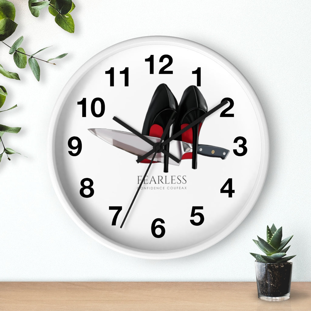 Fearless Confidence Coufeaux Heels & Kitchen Knife Wall clock - Fearless Confidence Coufeax™