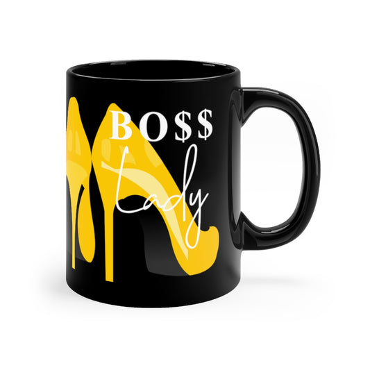 Boss Lady Black mug 11oz - Fearless Confidence Coufeax™