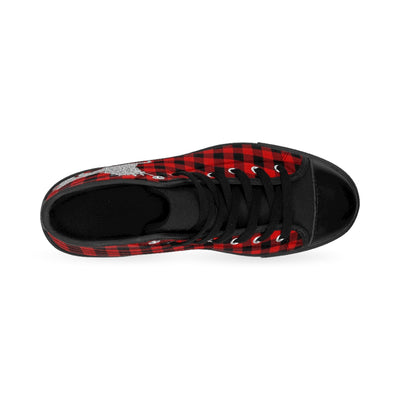 Unicorn & Buffalo Plaid Women's High-top Sneakers - Fearless Confidence Coufeax™