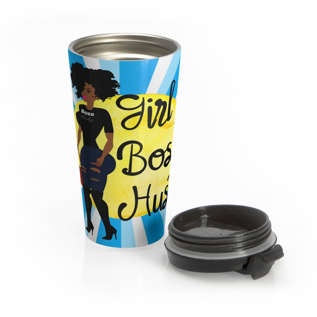 Girl Boss Hustle GRACEBAY BEACH  TURQUOISE Stainless Steel Travel Mug - Fearless Confidence Coufeax™