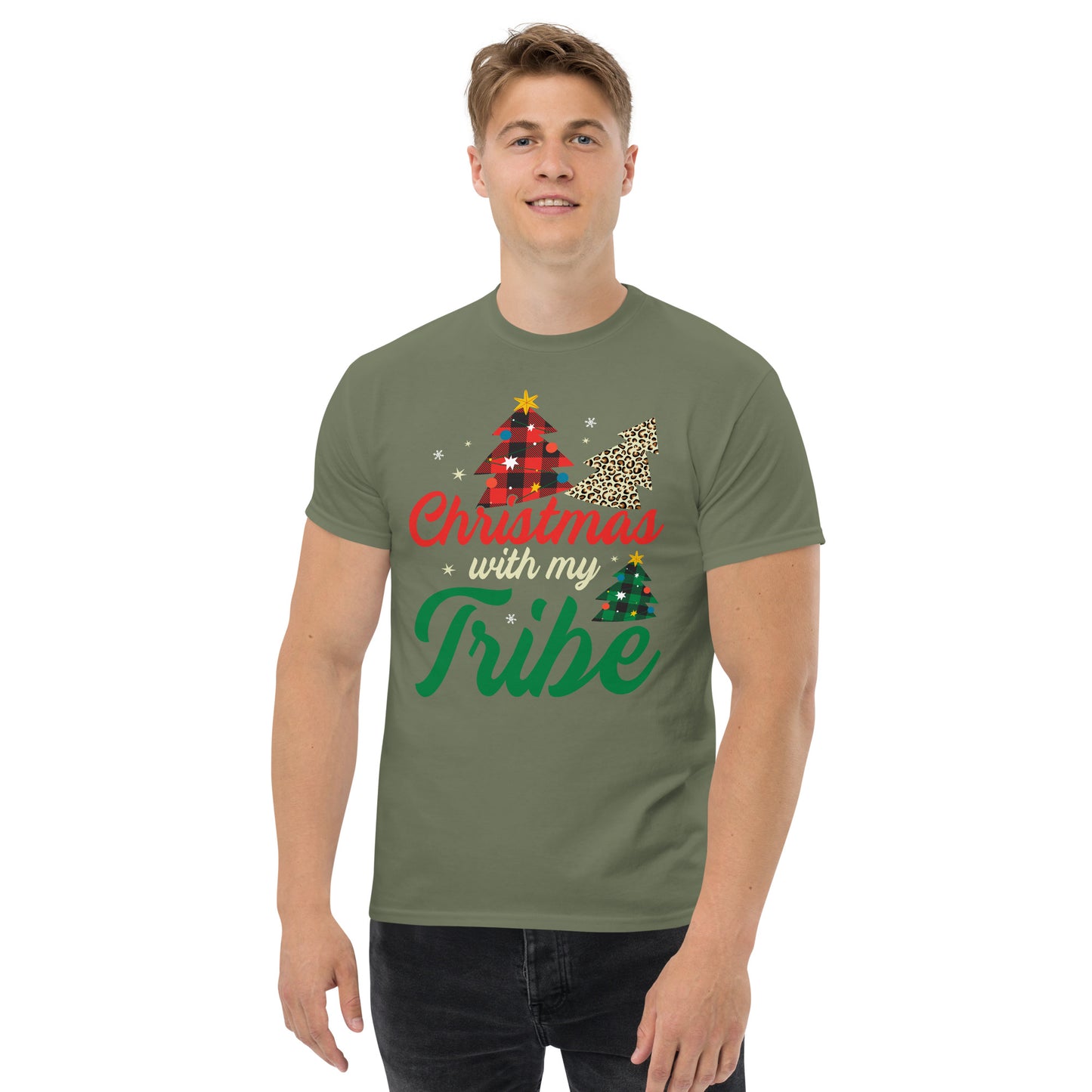 Christmas With My Tribe Men's classic tee - Fearless Confidence Coufeax™