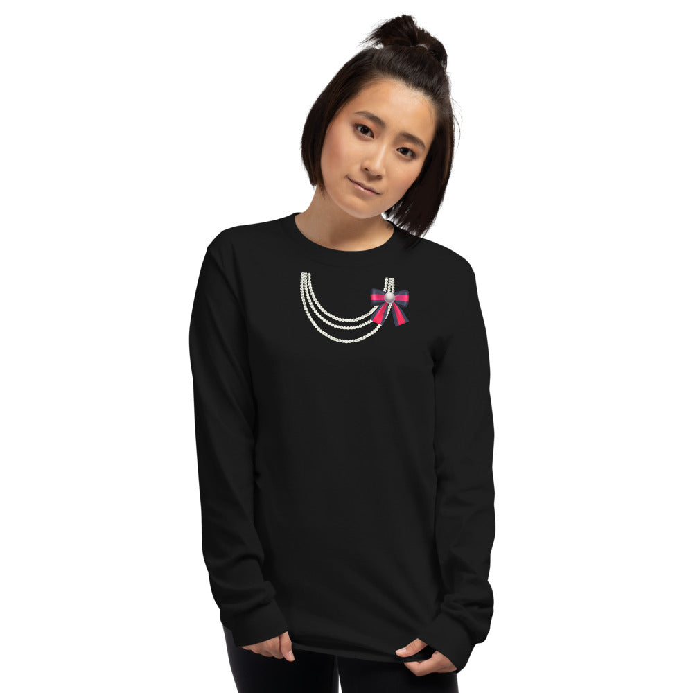 Pearl Necklace Long Sleeve Shirt