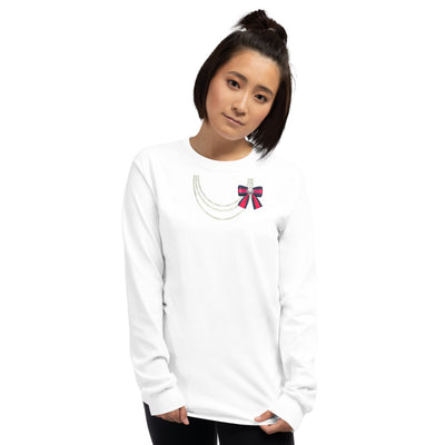 Pearl Necklace Long Sleeve Shirt - Fearless Confidence Coufeax™