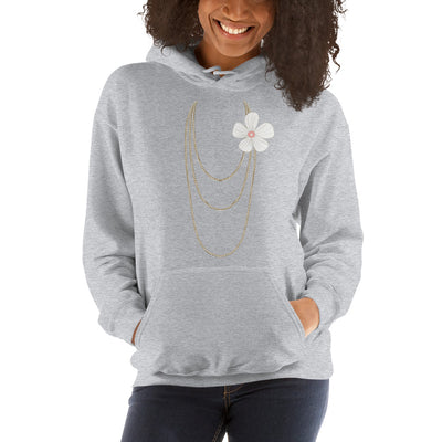 Flower & Pearl Necklace Hoodie - Fearless Confidence Coufeax™