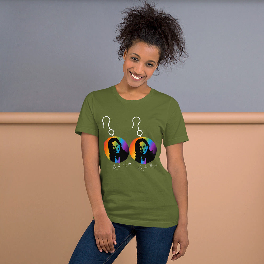 Kamala Harris EarringsT-Shirt - Fearless Confidence Coufeax™